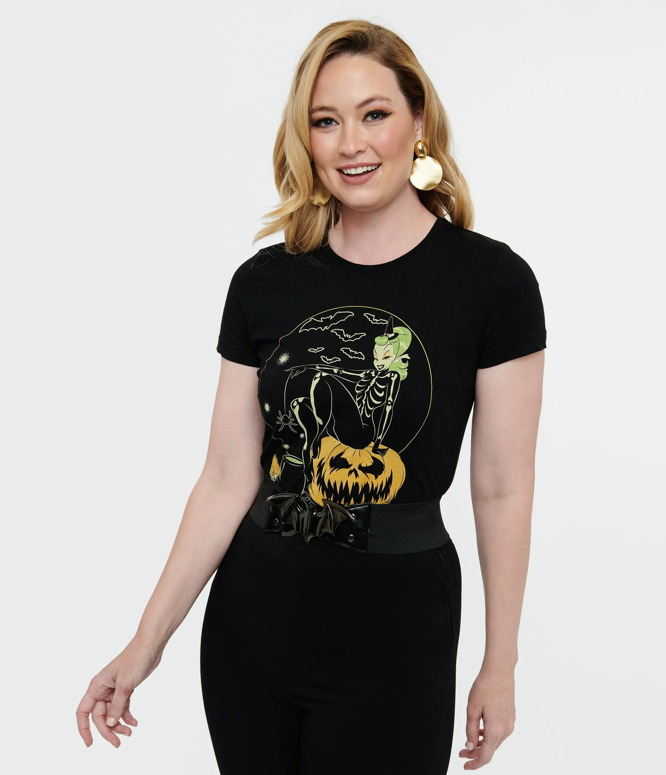 1950s Black Hallowitch Fitted Graphic Tee sold by Unique Vintage