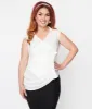 Ivory Asymmetrical Pleated Top sold by Unique Vintage