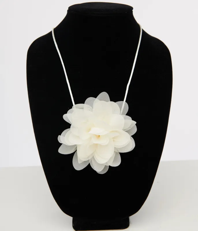 White Flower Necklace sold by Unique Vintage