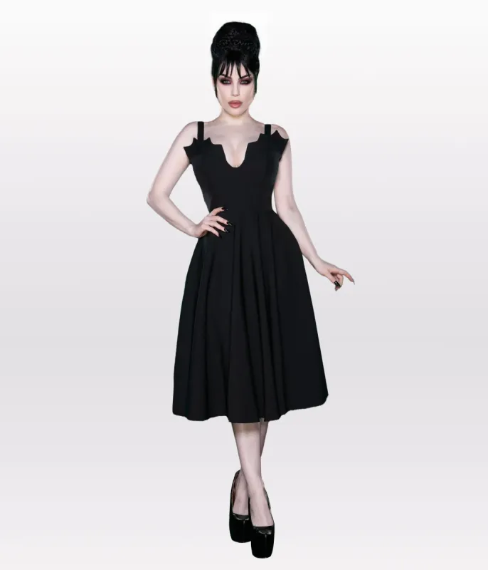 Weasel Wear Black Queen of the Night Swing Dress sold by Unique Vintage