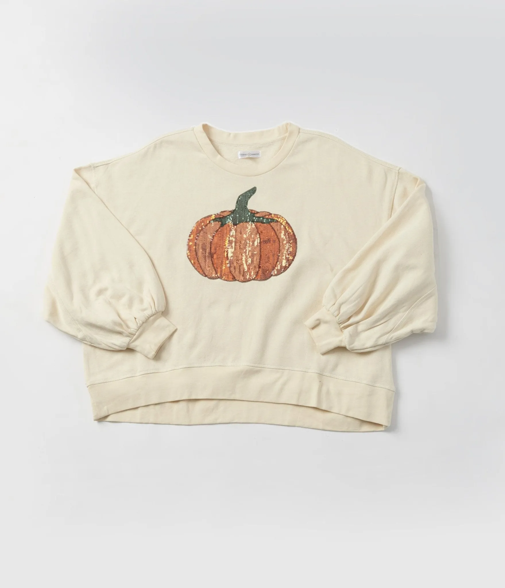 Cream Pumpkin Sequin Pullover Sweater sold by Unique Vintage product image thumbnail 2