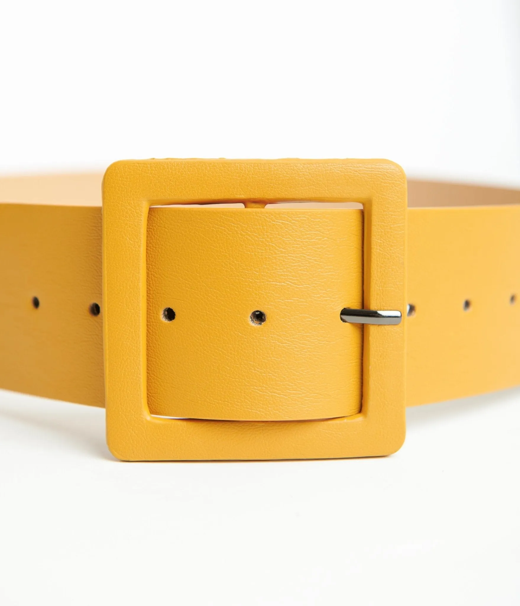 Mustard Leatherette Wide Belt sold by Unique Vintage product image thumbnail 2