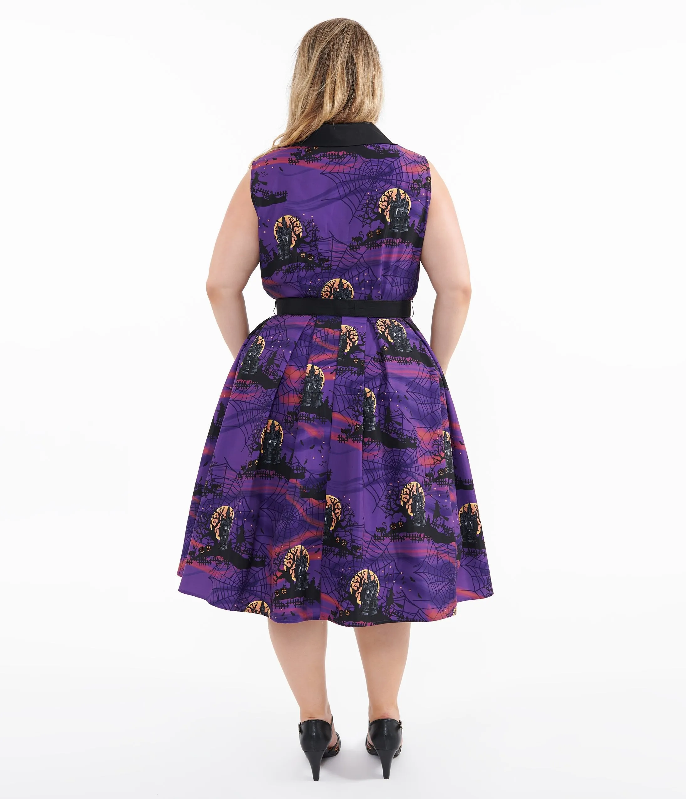 Unique Vintage Plus Size 1950s Purple Halloween Print Edith Swing Dress sold by Unique Vintage product image thumbnail 2
