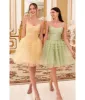 Cinderella Divine Sage Floral Applique & Tiered Tulle Cocktail Dress sold by Unique Vintage