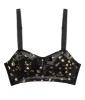 Bettie Page Solar Black & Gold Cosmic Print Bullet Bra sold by Unique Vintage