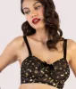 Bettie Page Solar Black & Gold Cosmic Print Bullet Bra sold by Unique Vintage
