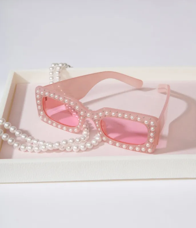 Pink Pearl Dot Sunglasses sold by Unique Vintage