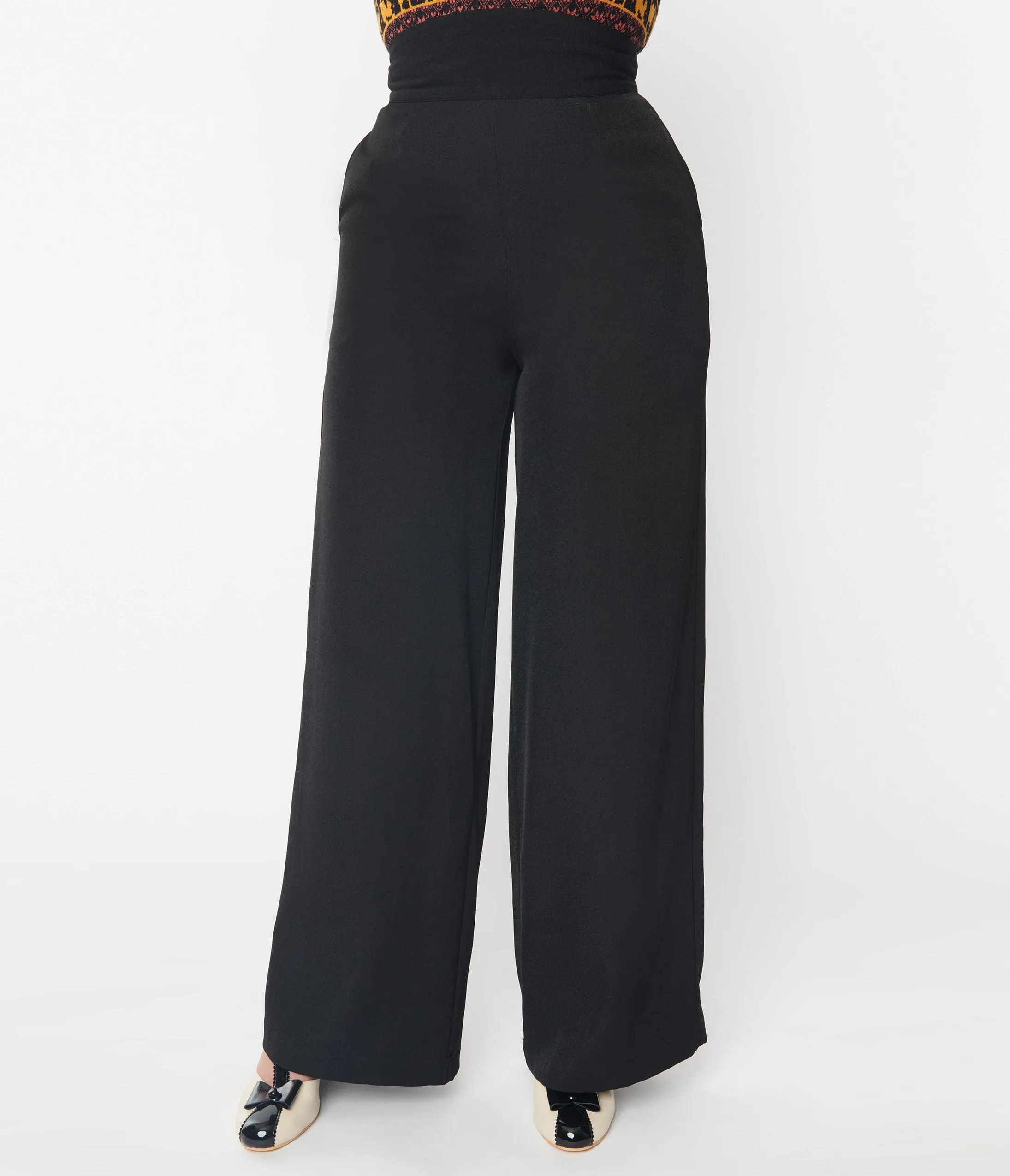 Unique Vintage 1940s Black High Waist Pants sold by Unique Vintage product image thumbnail 2