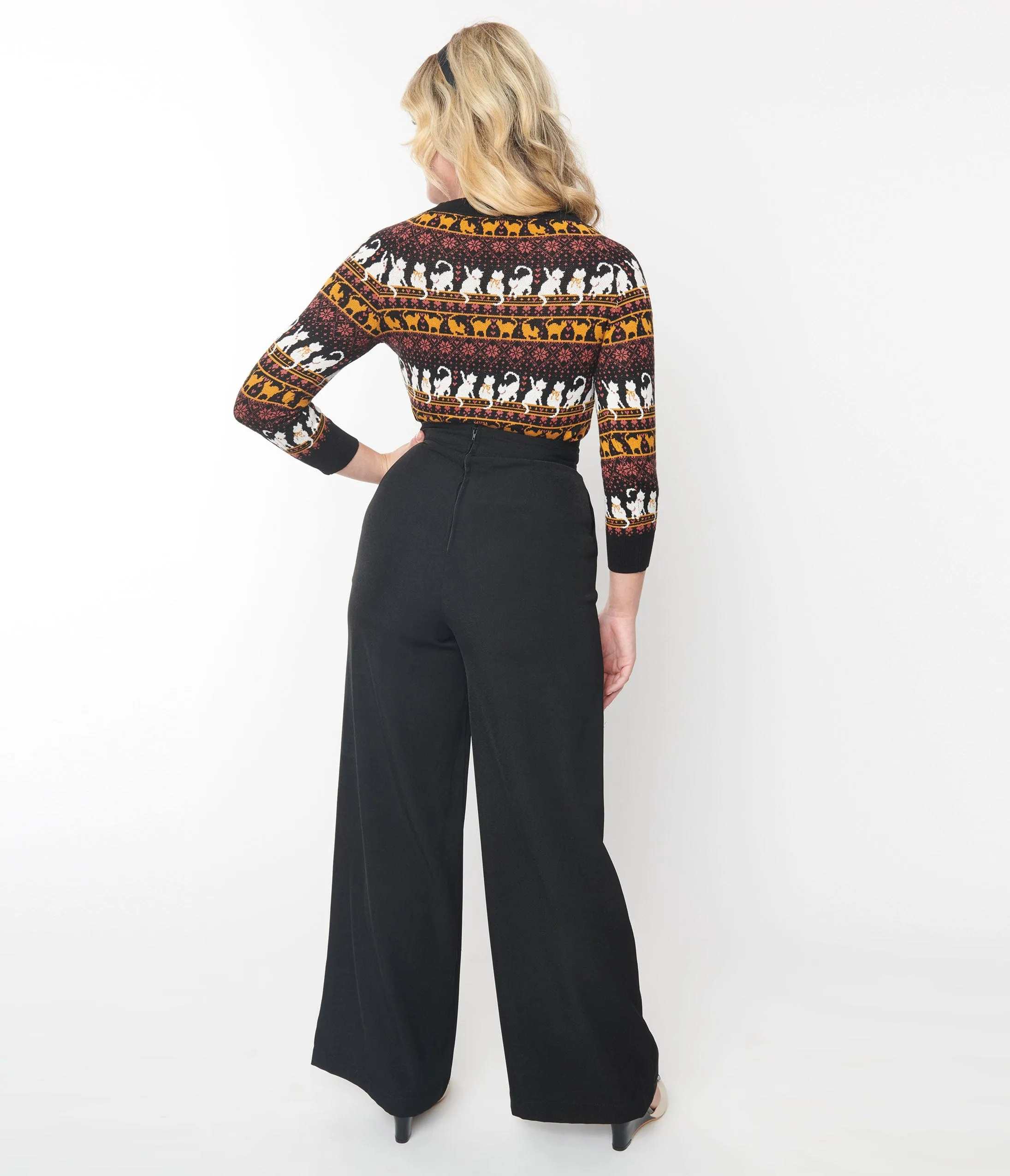 Unique Vintage 1940s Black High Waist Pants sold by Unique Vintage product image thumbnail 3