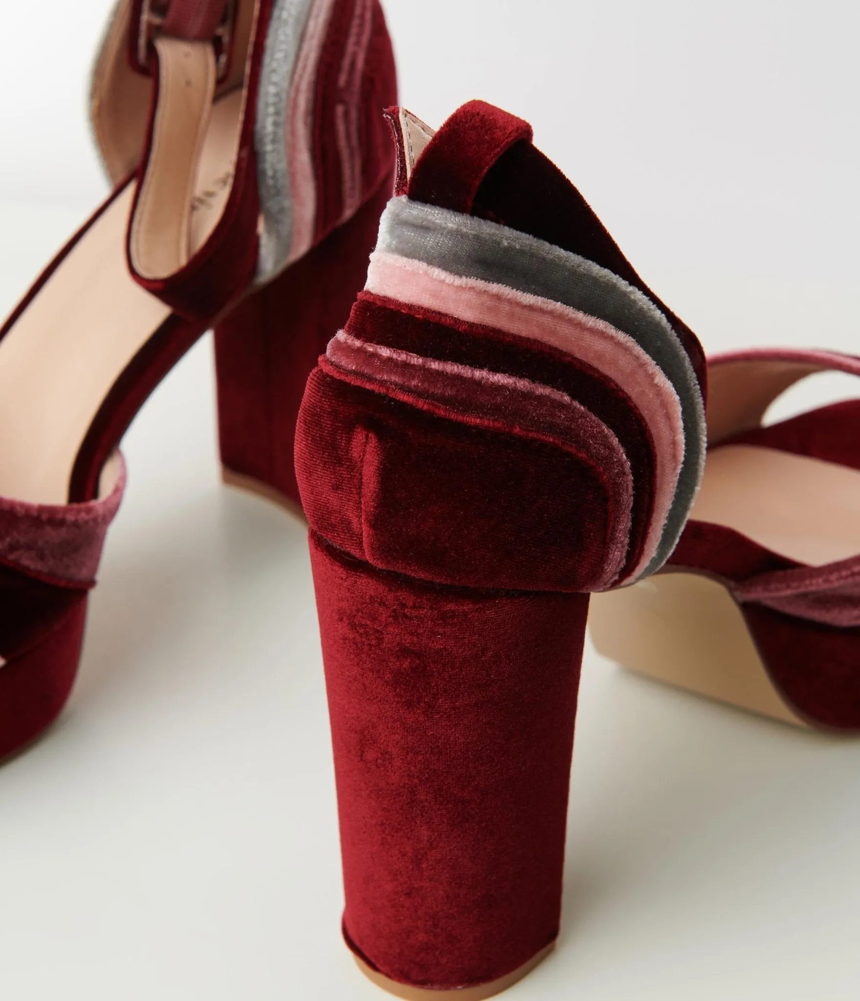Unique Vintage Berry Stripe Platform Heels sold by Unique Vintage product image thumbnail 4
