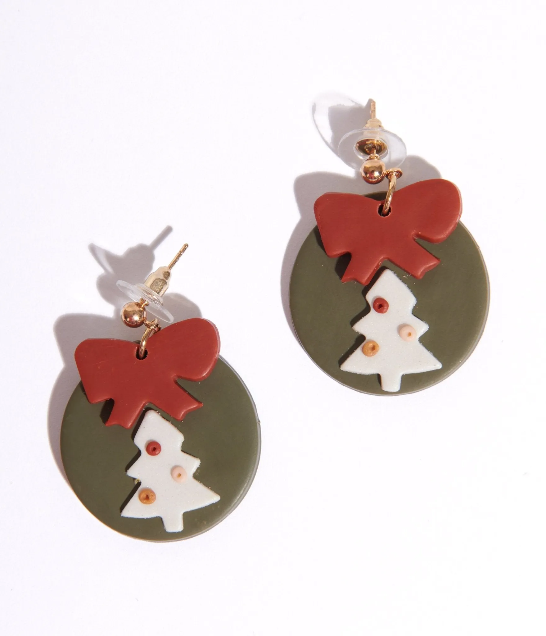 Christmas Tree Drop Earrings sold by Unique Vintage product image thumbnail 2