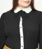 Collectif Plus Size Black & White Collar Prudence Blouse sold by Unique Vintage