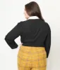 Collectif Plus Size Black & White Collar Prudence Blouse sold by Unique Vintage