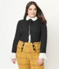 Collectif Plus Size Black & White Collar Prudence Blouse sold by Unique Vintage
