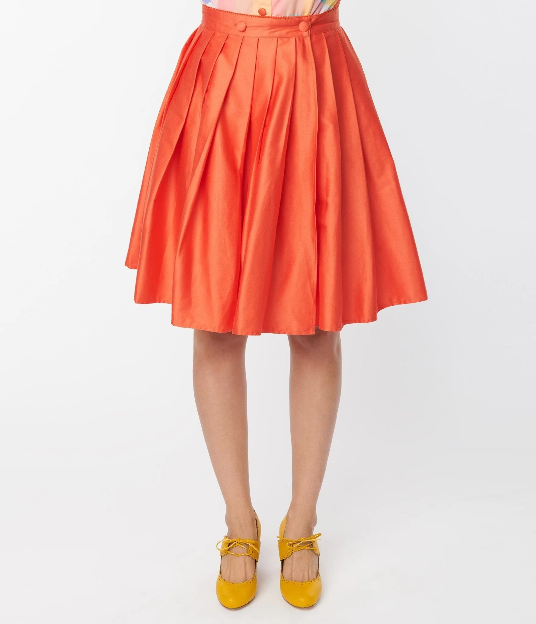 Unique Vintage Orange Collins Wrap Swing Skirt sold by Unique Vintage product image thumbnail 2
