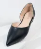 Black Leatherette Pointed Toe Flats sold by Unique Vintage