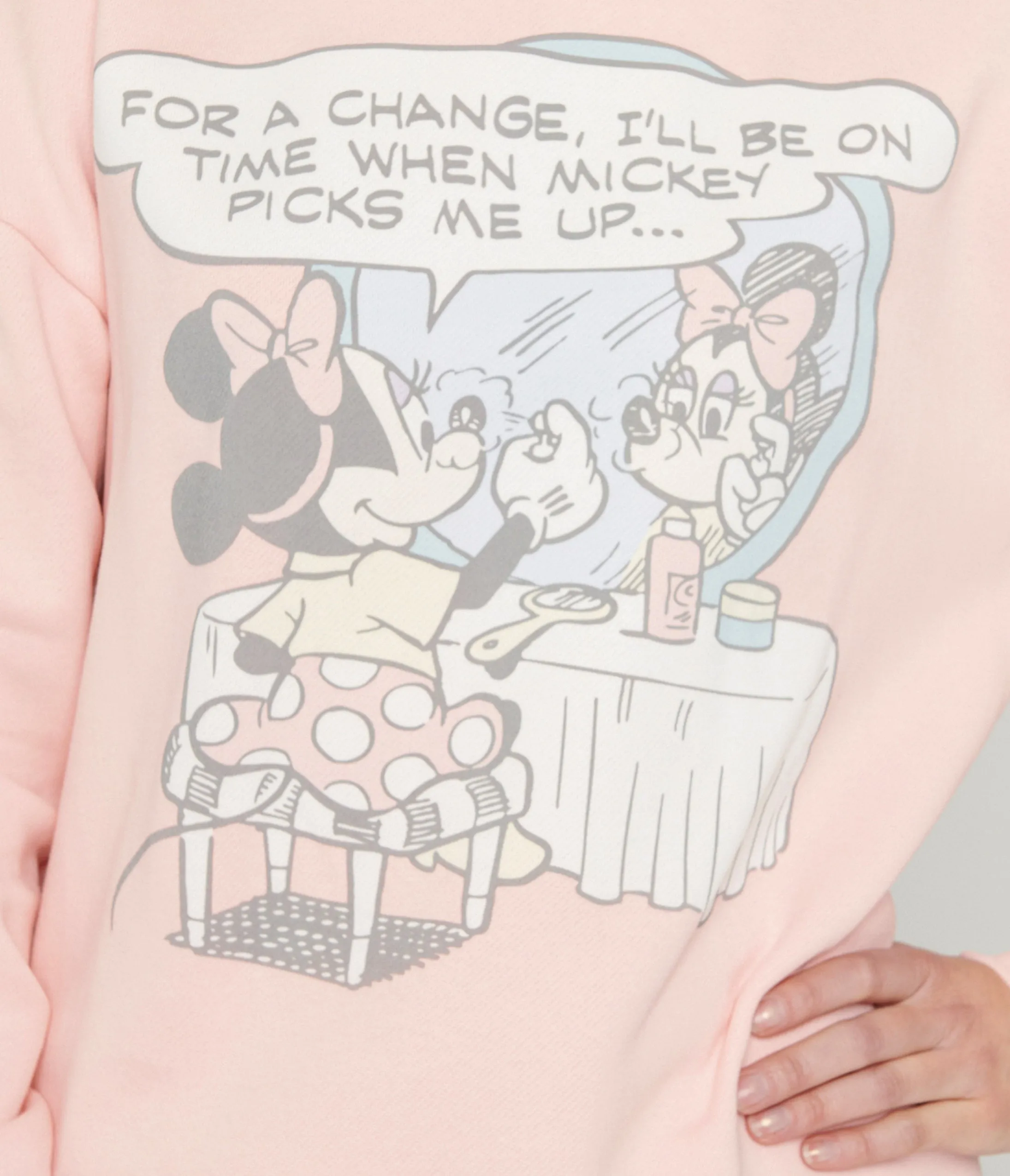 Cakeworthy Pink Minnie Mouse Comic Collared Sweatshirt sold by Unique Vintage product image thumbnail 2