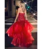 Cinderella Divine  Red Beaded Sequin Strapless Mermaid Prom Dress sold by Unique Vintage