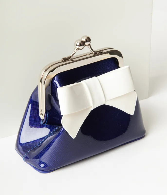 Sourpuss Blue Patent Leatherette Super Floozy Coin Purse sold by Unique Vintage