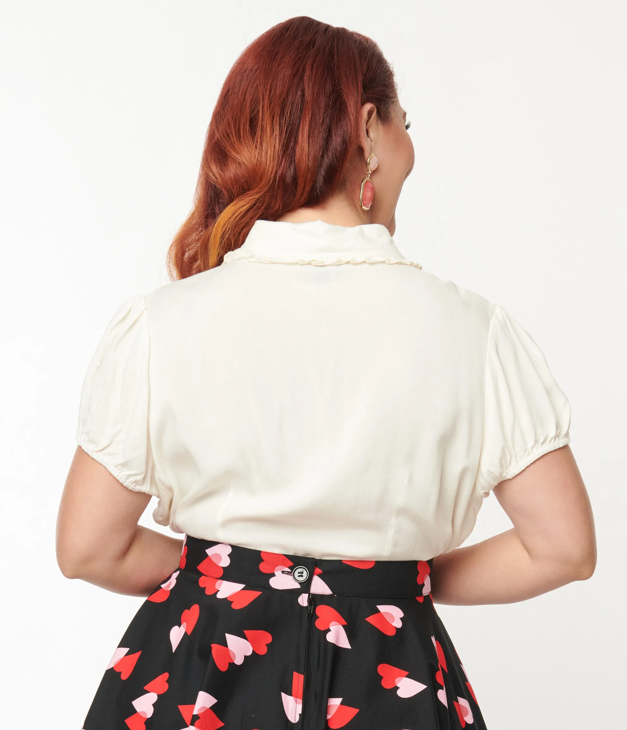 Hell Bunny Plus Size Ivory Molly Blouse sold by Unique Vintage product image thumbnail 2