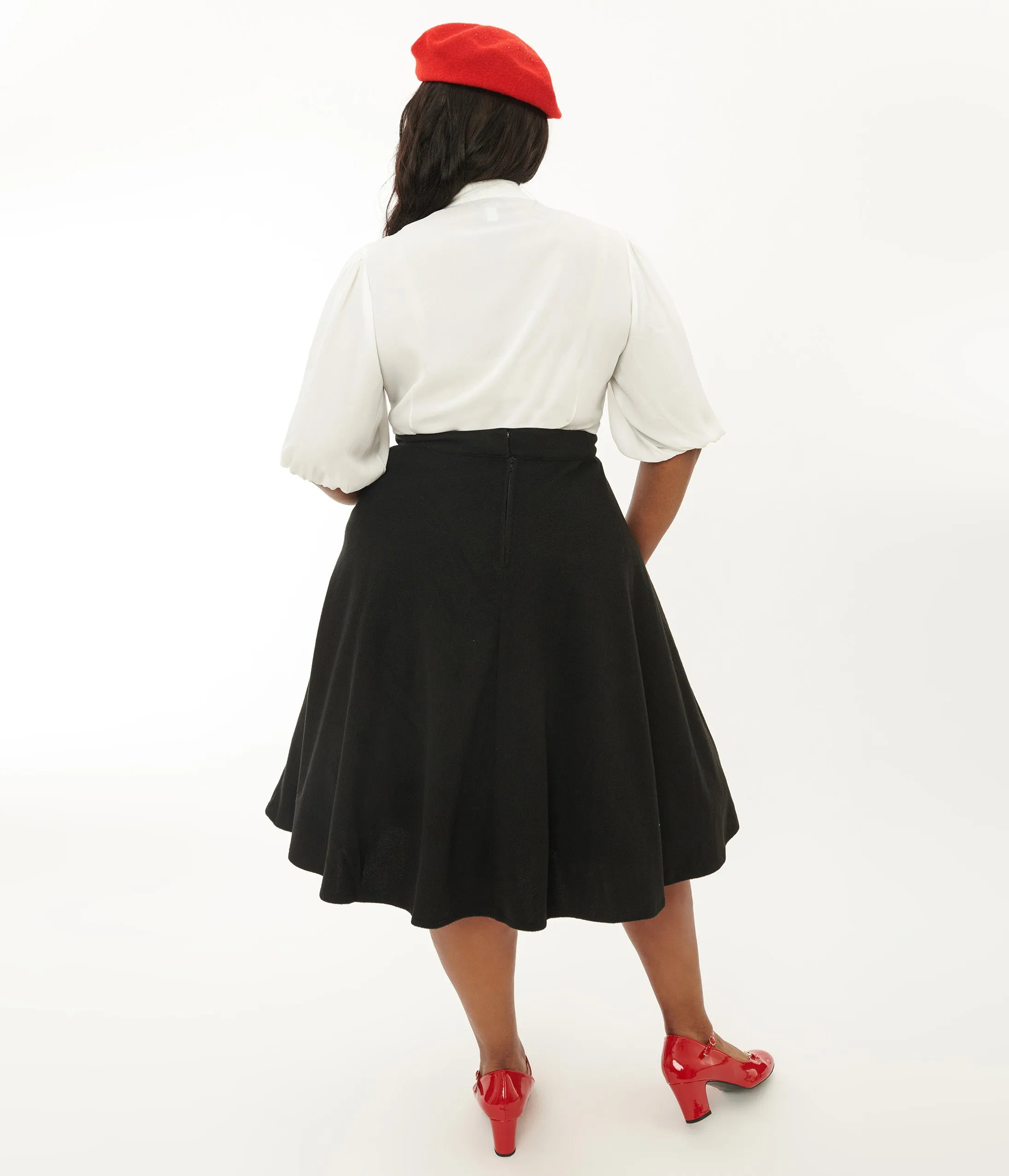 Unique Vintage Plus Size Black & Mushroom Soda Shop Swing Skirt sold by Unique Vintage product image thumbnail 3