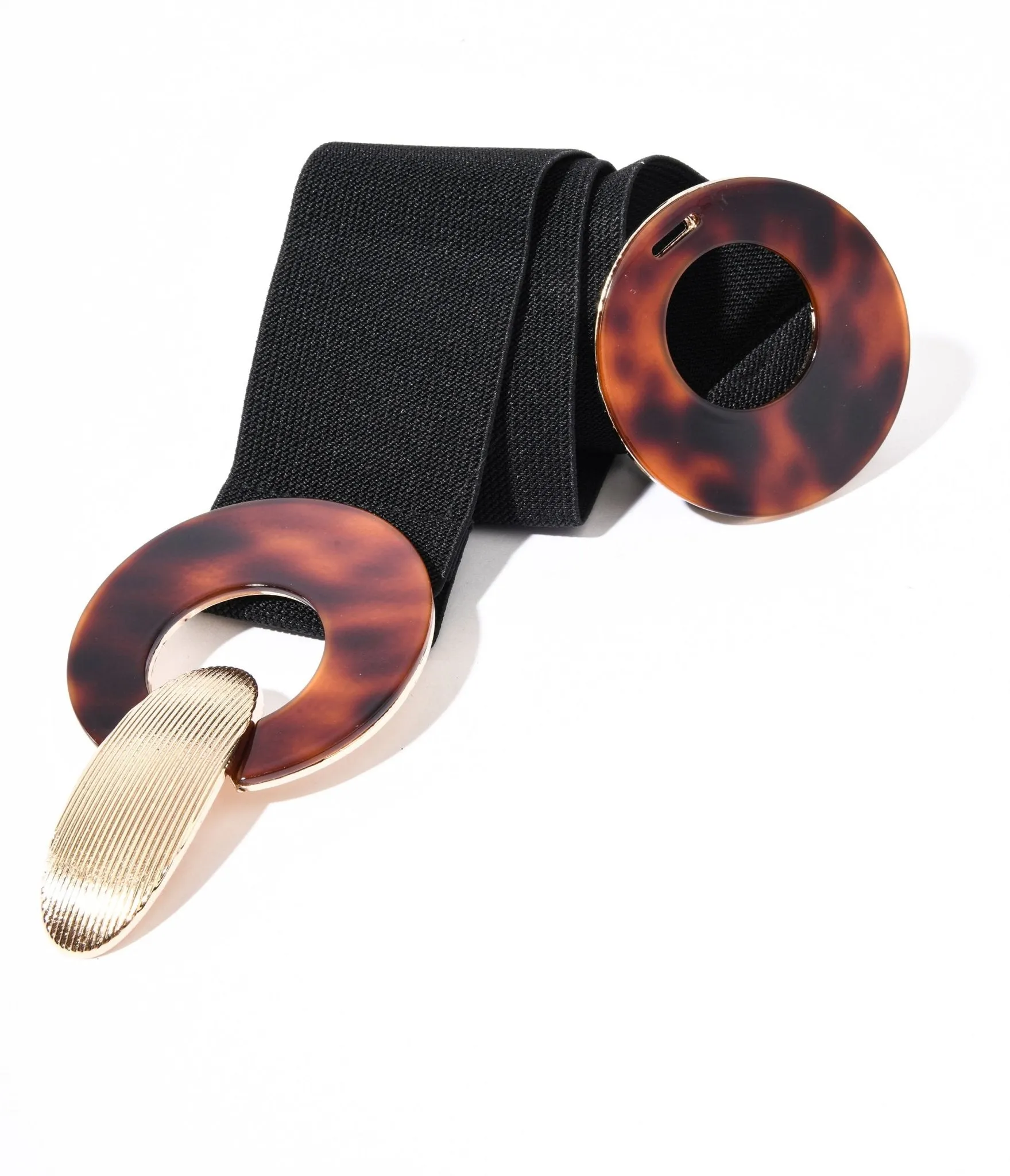 Gold & Tortoise Dual Buckle Cinch Belt sold by Unique Vintage product image thumbnail 3