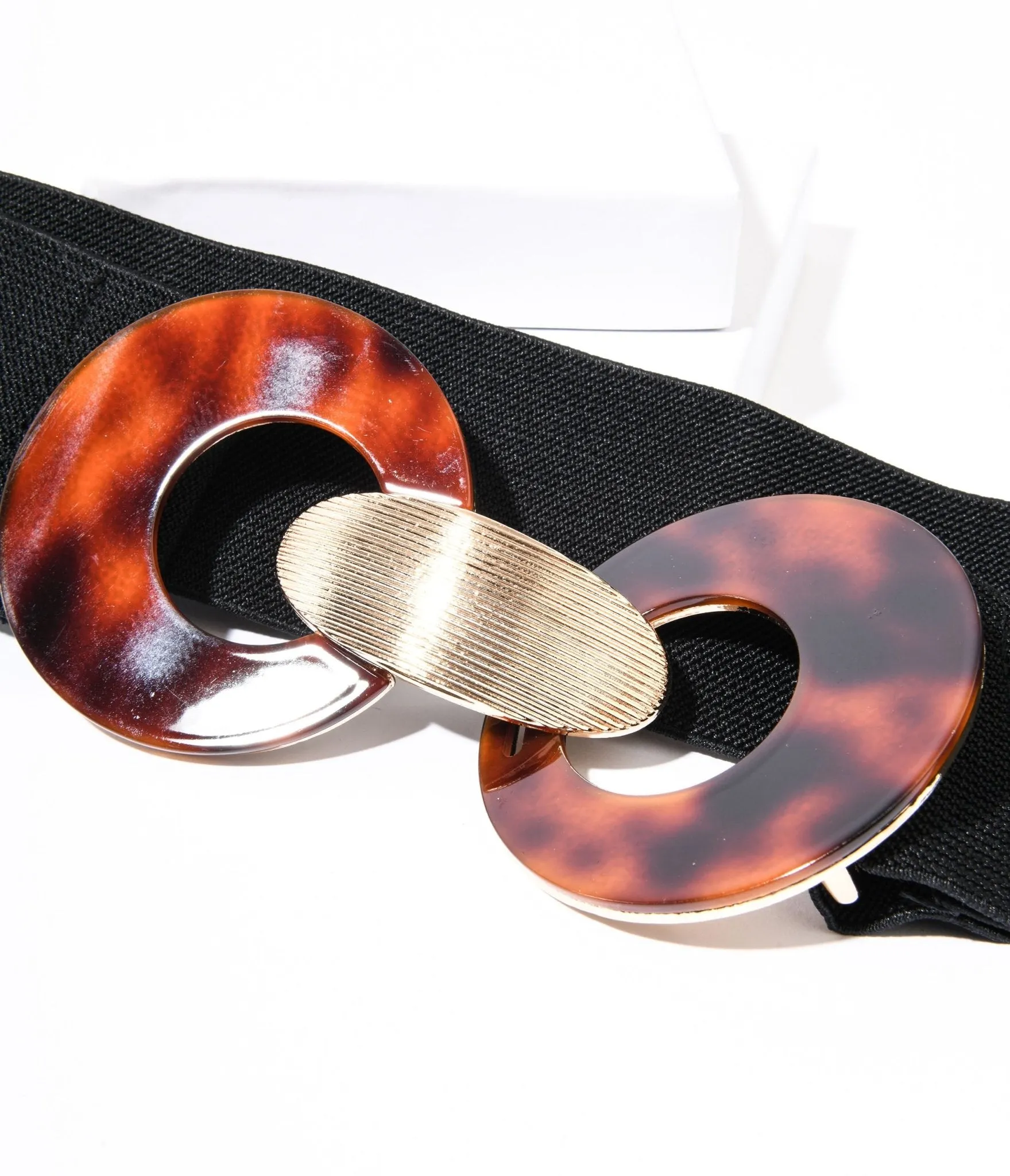 Gold & Tortoise Dual Buckle Cinch Belt sold by Unique Vintage product image thumbnail 2