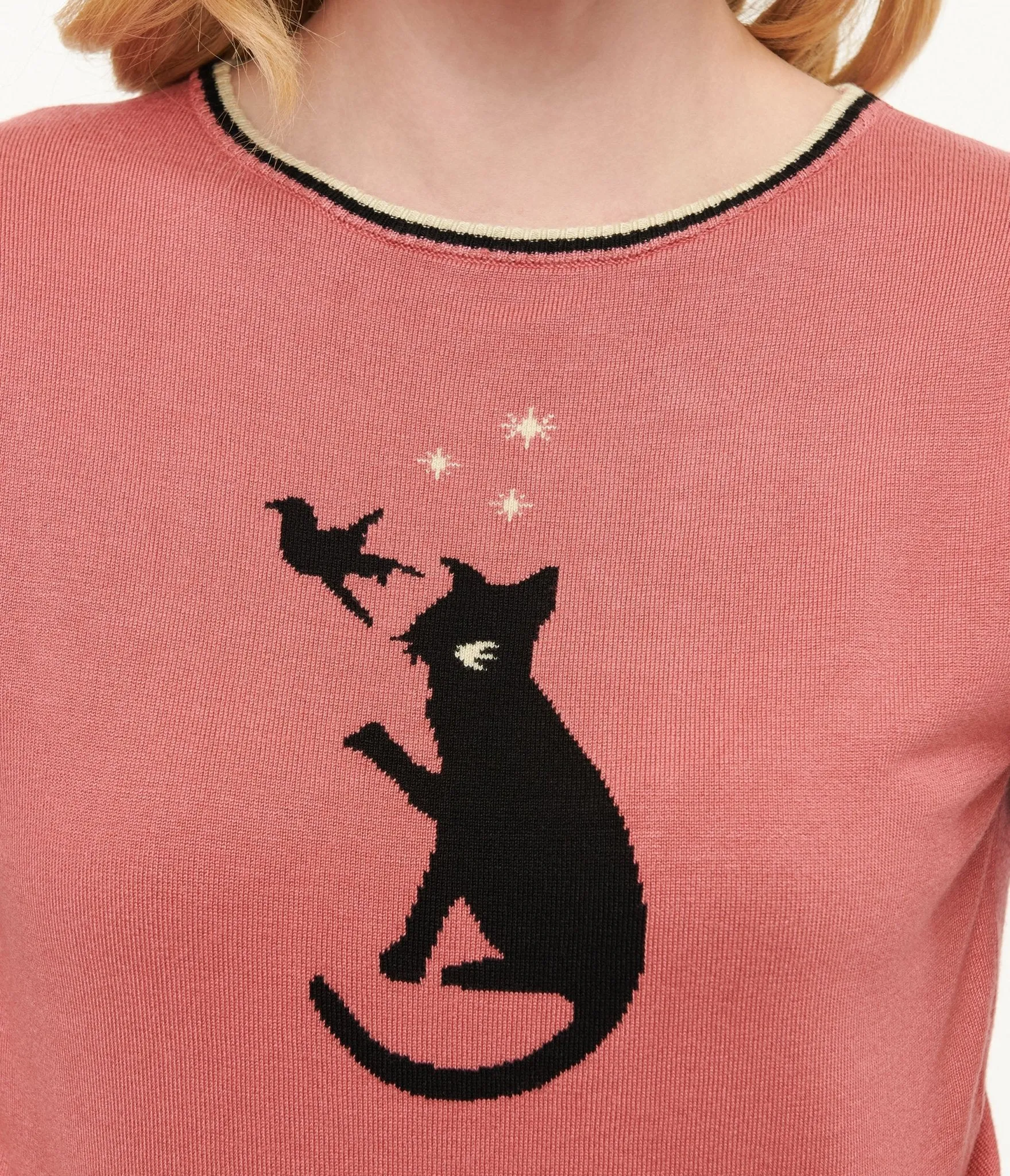 Voodoo Vixen 1960s Mauve Kitty Knit Top sold by Unique Vintage product image thumbnail 2