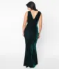 Unique Vintage 1930s Emerald Green Velvet Goldwyn Gown sold by Unique Vintage