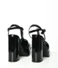 Black Patent Leatherette Wendy Platform Heels sold by Unique Vintage
