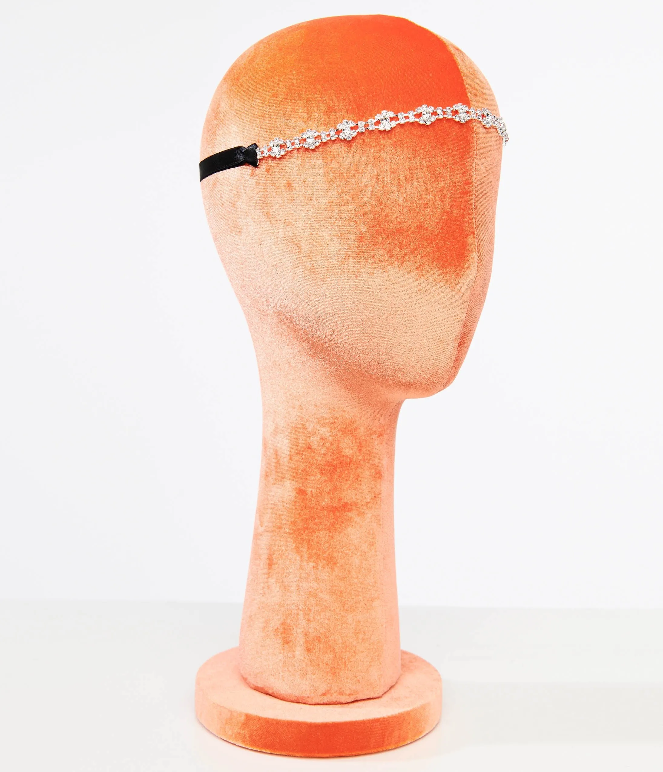 Unique Vintage 1920s White Rhinestone & Black Feather Flapper Headband sold by Unique Vintage product image thumbnail 2