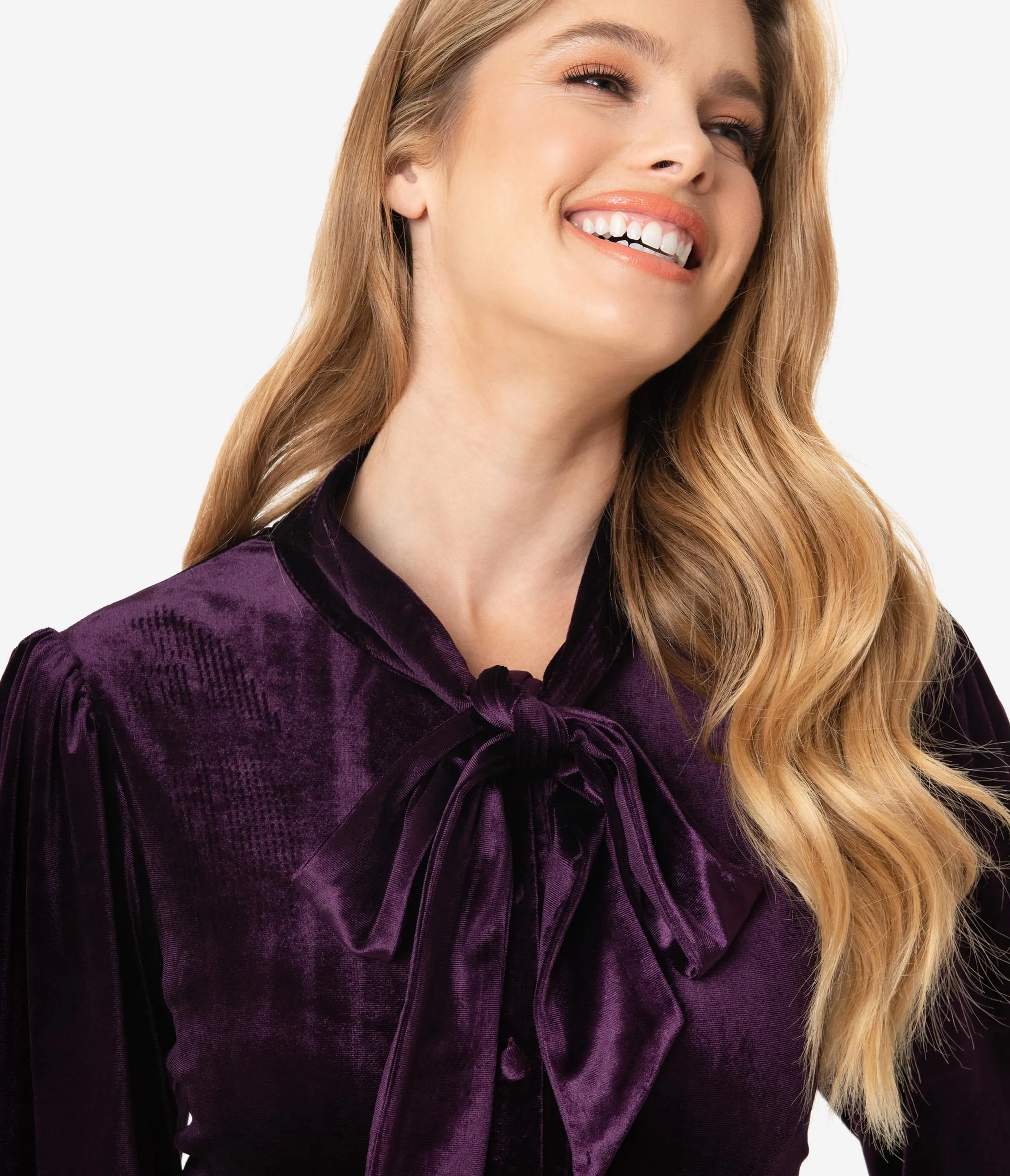 Unique Vintage Dark Purple Velvet Gwen Blouse sold by Unique Vintage product image thumbnail 3