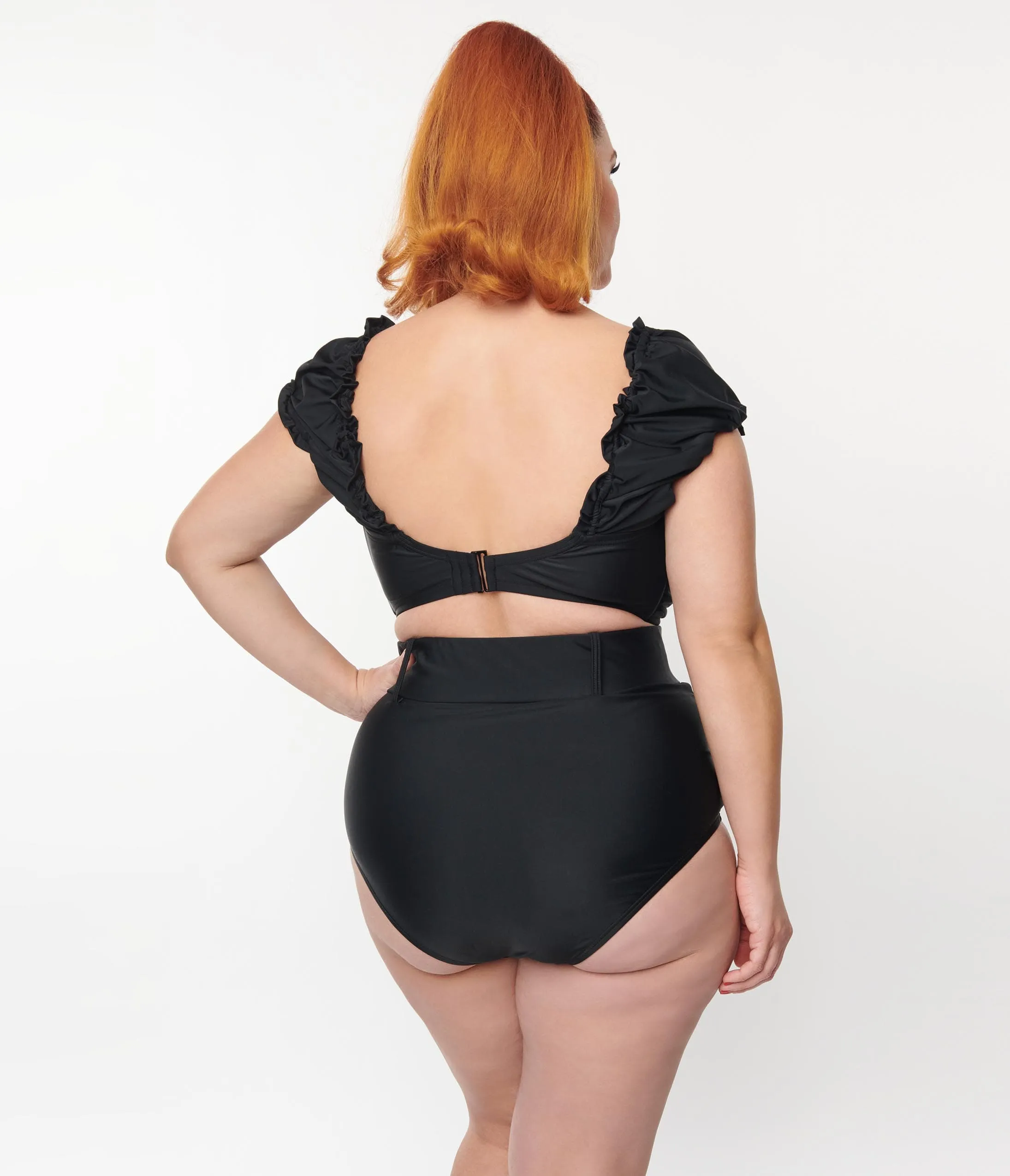 Unique Vintage Plus Size Black High Waist Belted Swim Bottom sold by Unique Vintage product image thumbnail 3