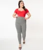 Unique Vintage Plus Size Black Houndstooth Rizzo Cigarette Pants sold by Unique Vintage