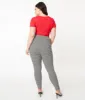Unique Vintage Plus Size Black Houndstooth Rizzo Cigarette Pants sold by Unique Vintage
