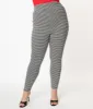 Unique Vintage Plus Size Black Houndstooth Rizzo Cigarette Pants sold by Unique Vintage