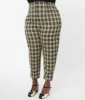 Unique Vintage Plus Size 1930s Cream & Black Plaid Front Pleat Pants sold by Unique Vintage
