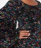 Smak Parlour Black & Rainbow Sequin Downtown Scene Mini Dress sold by Unique Vintage