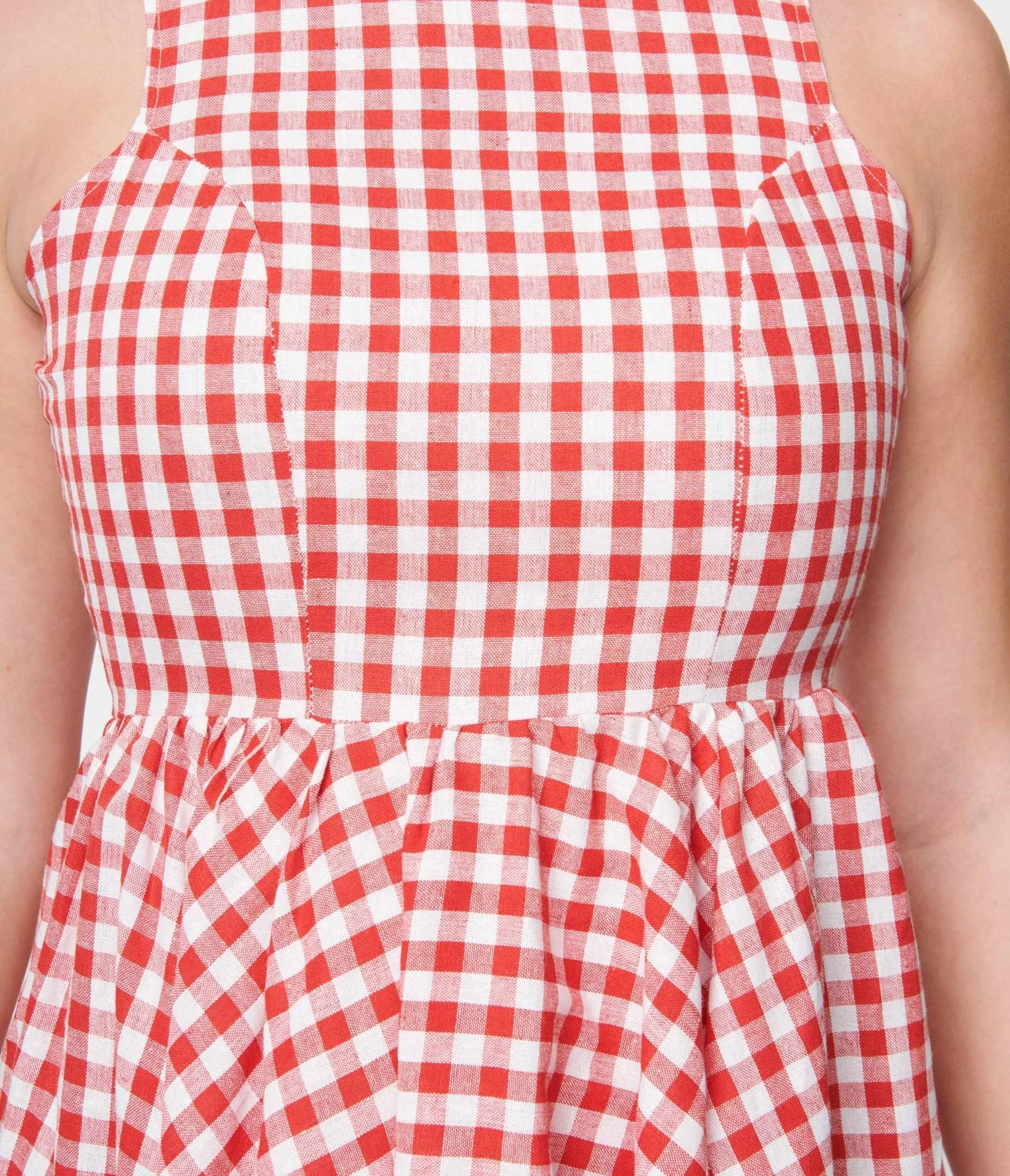 Red & White Gingham Swing Dress sold by Unique Vintage product image thumbnail 2