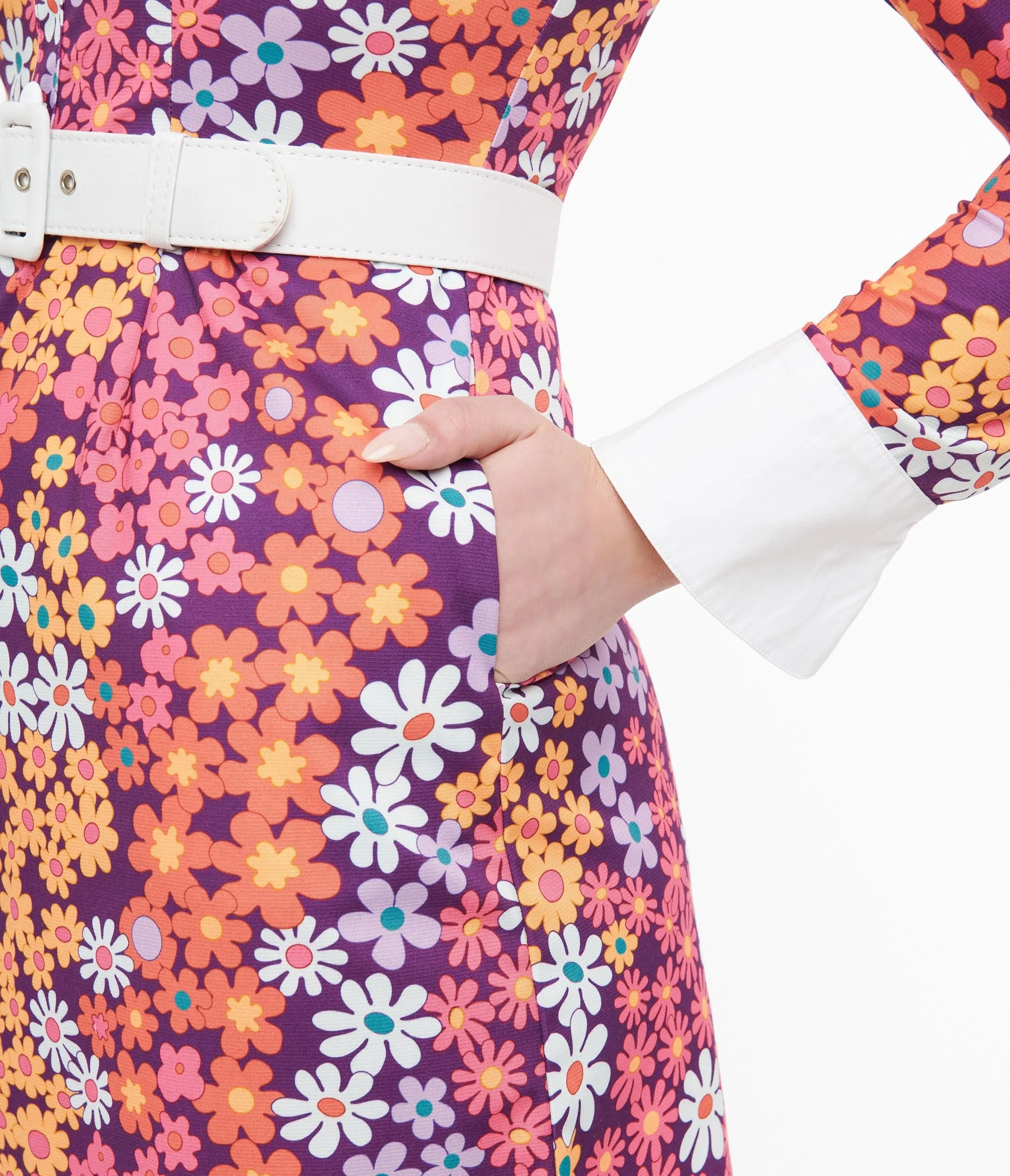 Barbie x Smak Parlour 1970s Purple Floral Short N Sweet Flare Dress sold by Unique Vintage product image thumbnail 2