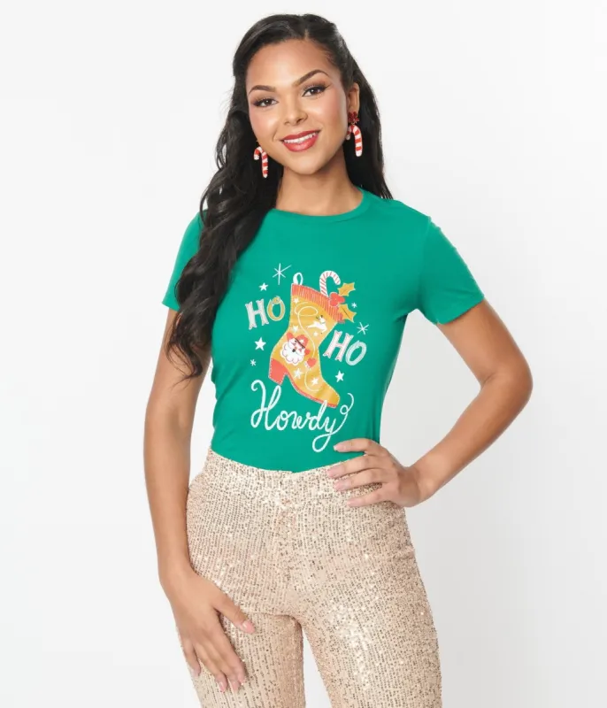 Unique Vintage Ho Ho Ho Howdy Fitted Graphic Tee sold by Unique Vintage