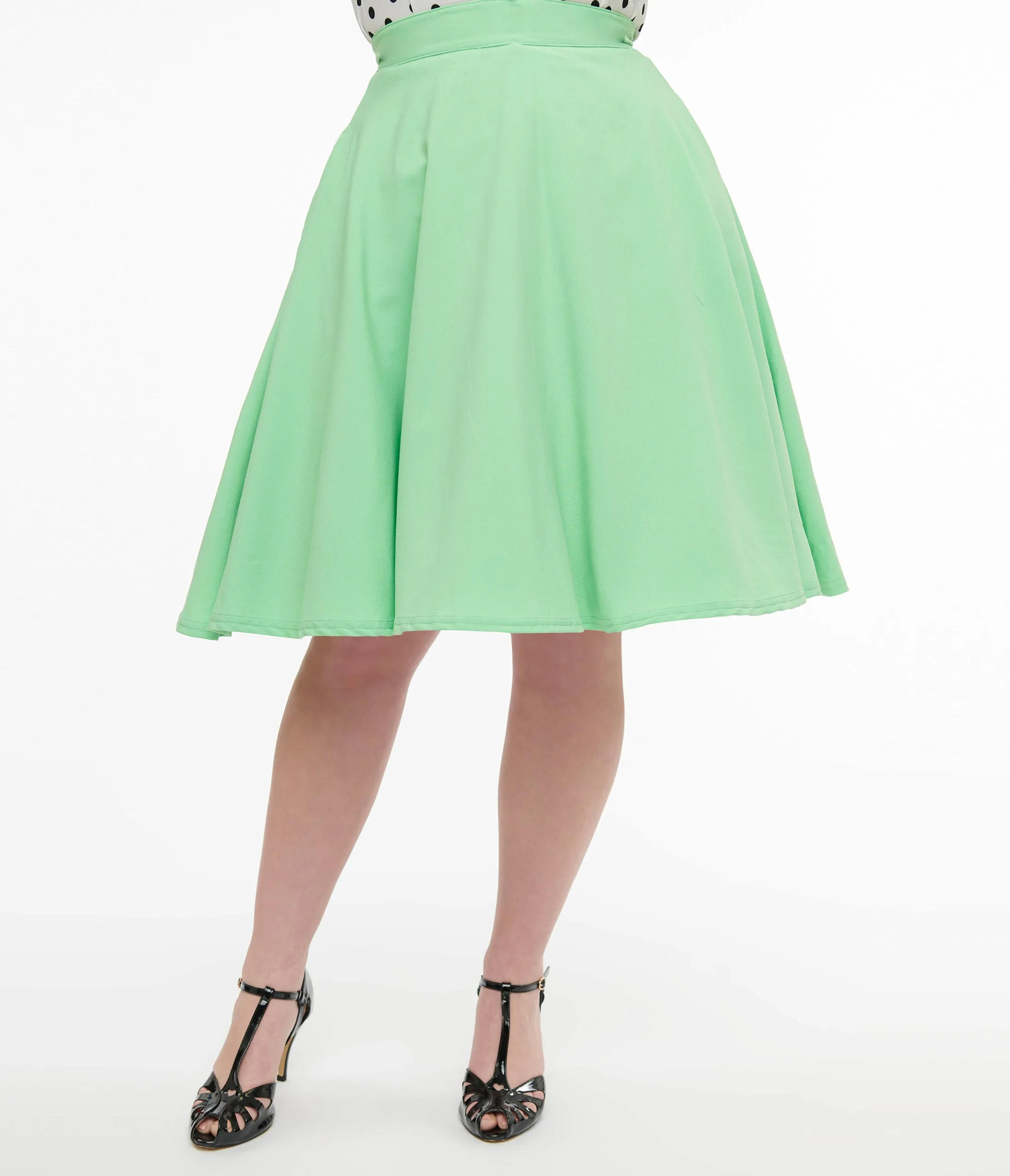 Steady 1950s Mint Green High Waist Thrills Skirt sold by Unique Vintage product image thumbnail 2