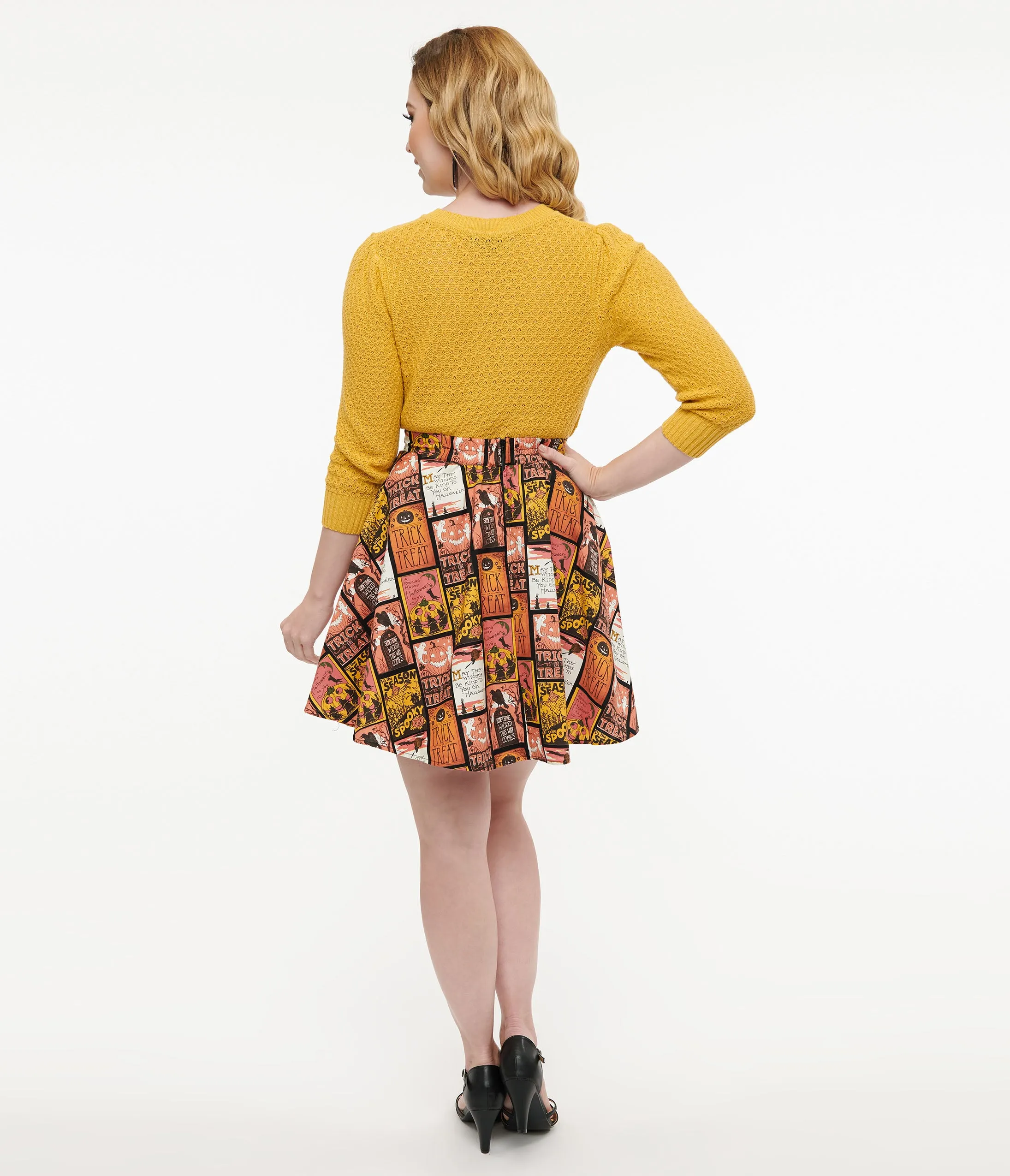 Retrolicious 1950s Trick or Treat Poster Skater Skirt sold by Unique Vintage product image thumbnail 3