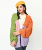 Multicolor Color Block Open Cardigan sold by Unique Vintage
