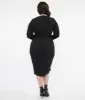 Collectif Plus Size Black & White Polka Dots Anika Pencil Dress sold by Unique Vintage