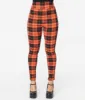 Unique Vintage Orange Plaid Rizzo Cigarette Pants sold by Unique Vintage
