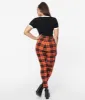 Unique Vintage Orange Plaid Rizzo Cigarette Pants sold by Unique Vintage