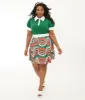 Smak Parlour Plus Size Green Daisy Chain Print Fit & Flare Dress sold by Unique Vintage
