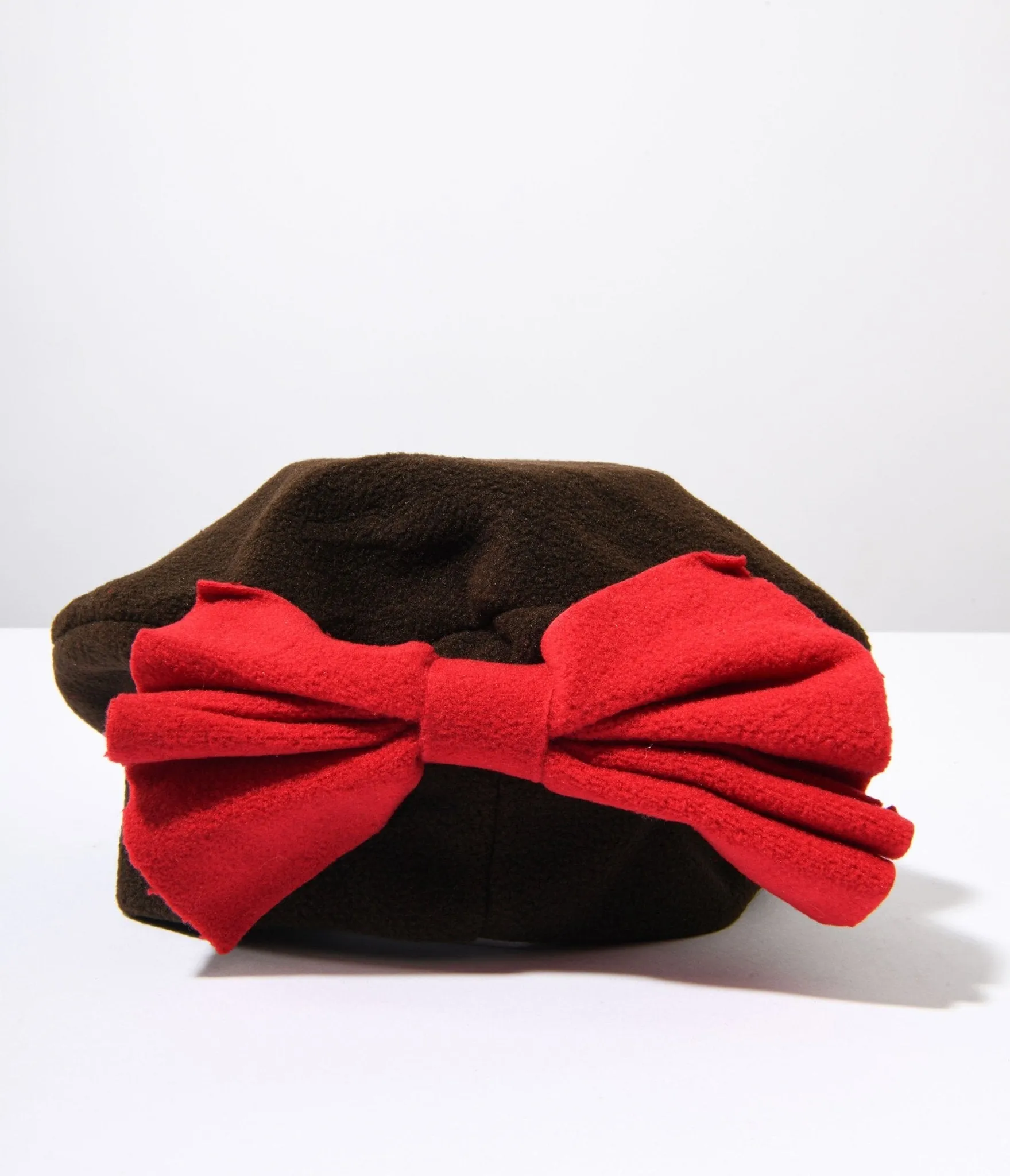 Brown & Red Bow Beret sold by Unique Vintage product image thumbnail 2