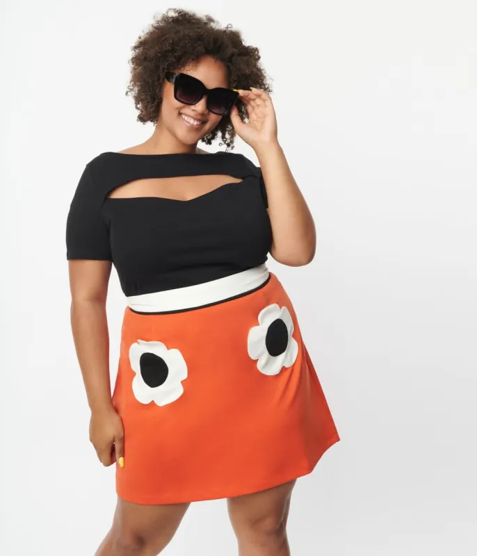 Plus Size Black Cut Out Knit Top sold by Unique Vintage